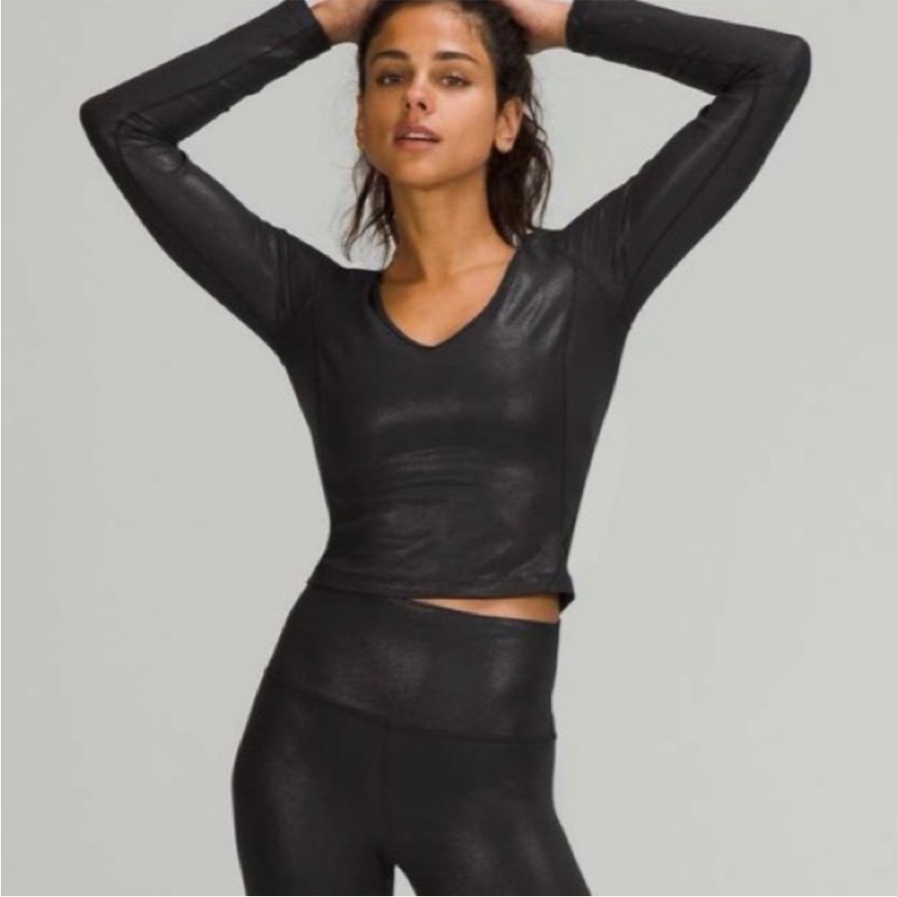 Lululemon Align Long Sleeve Shirt *Shine Radiate Foil Print Black | Size: 8